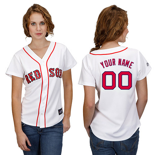 Customized Boston Red Sox Baseball Jersey-Women's Authentic Home White Cool Base MLB Jersey